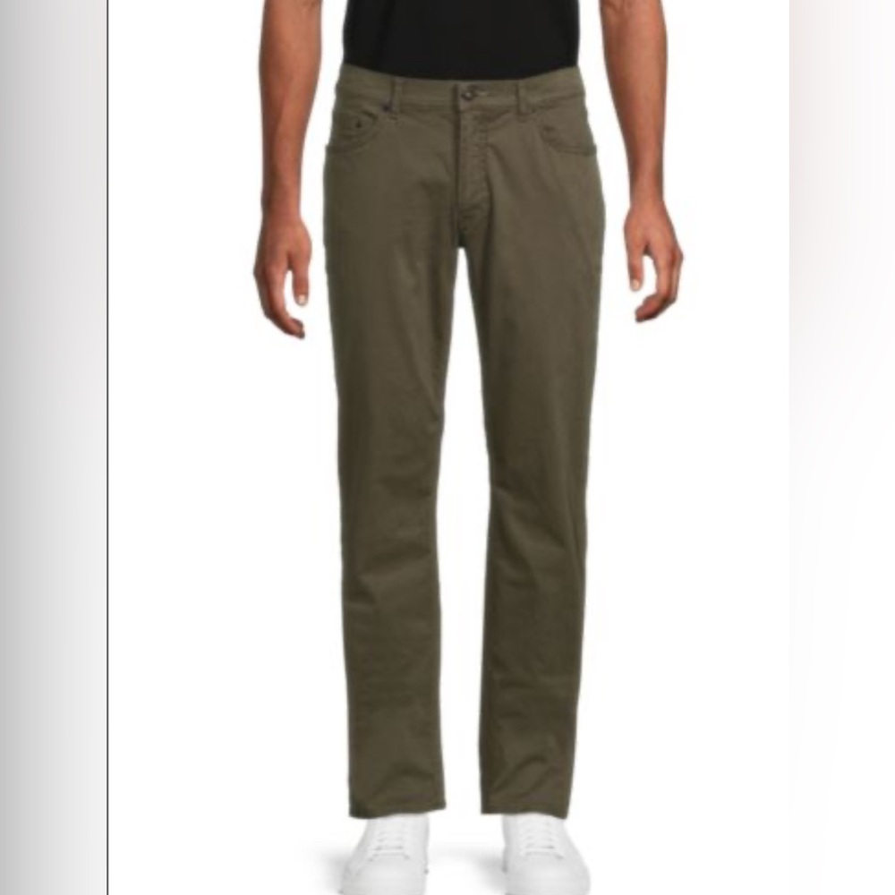 BRAX‎ Cooper Fancy Pants Men's 38/32 Soft Regular Fit Green Five Pockets $198✅